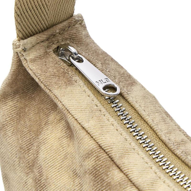 New MLB Denim Shoulder Bag Unisex Charcoal Gray/Hemp Sandy Brown 3ABQBV45N