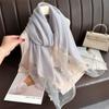 Thin Butterfly Embroidery Scarf Pearl Women Hijab Shawls Elegant Silk Scarf  Lady