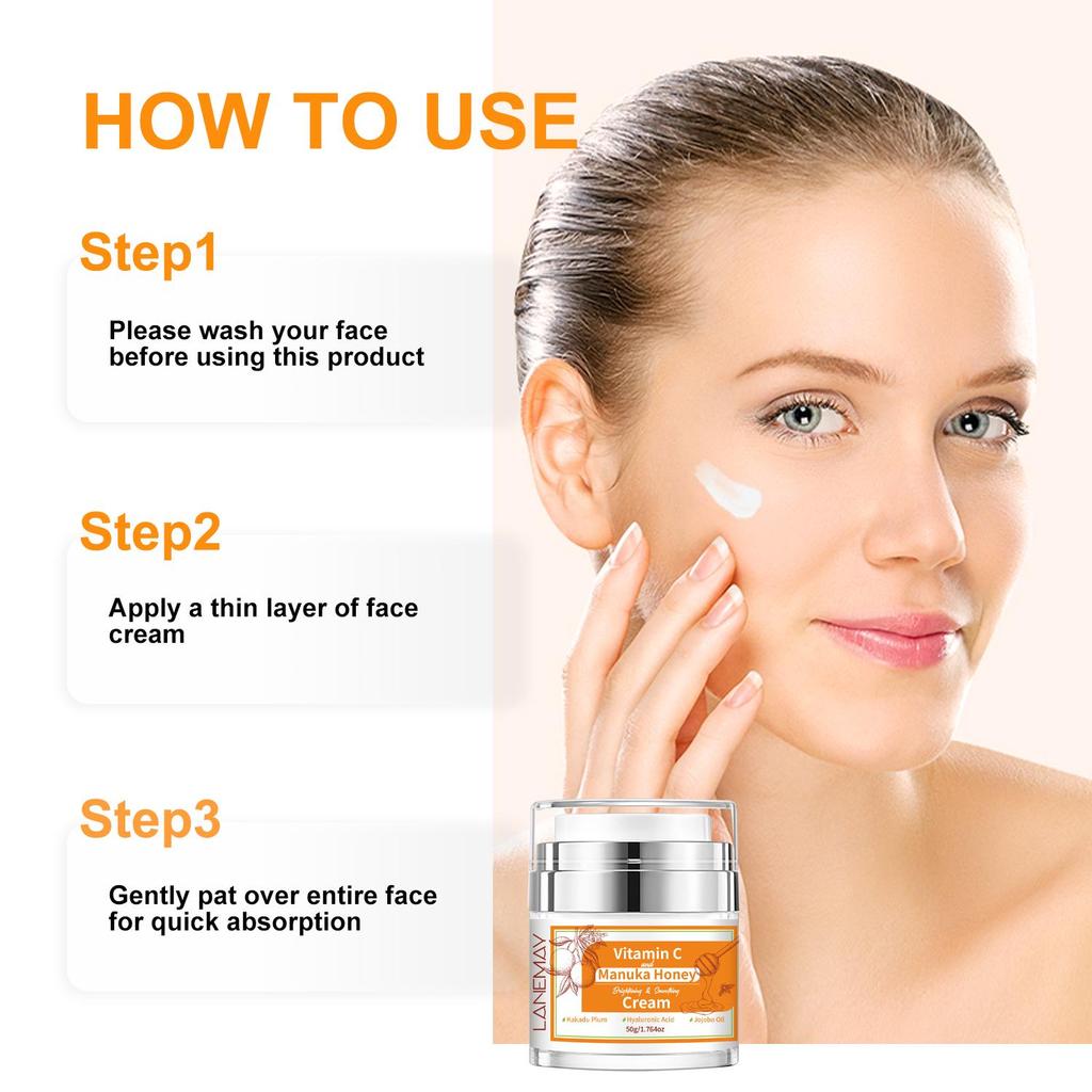 Крем с витамином С и медом манука — эффективно удерживает влагу и сохраняет кожу увлажненной — подходит для всех типов кожи