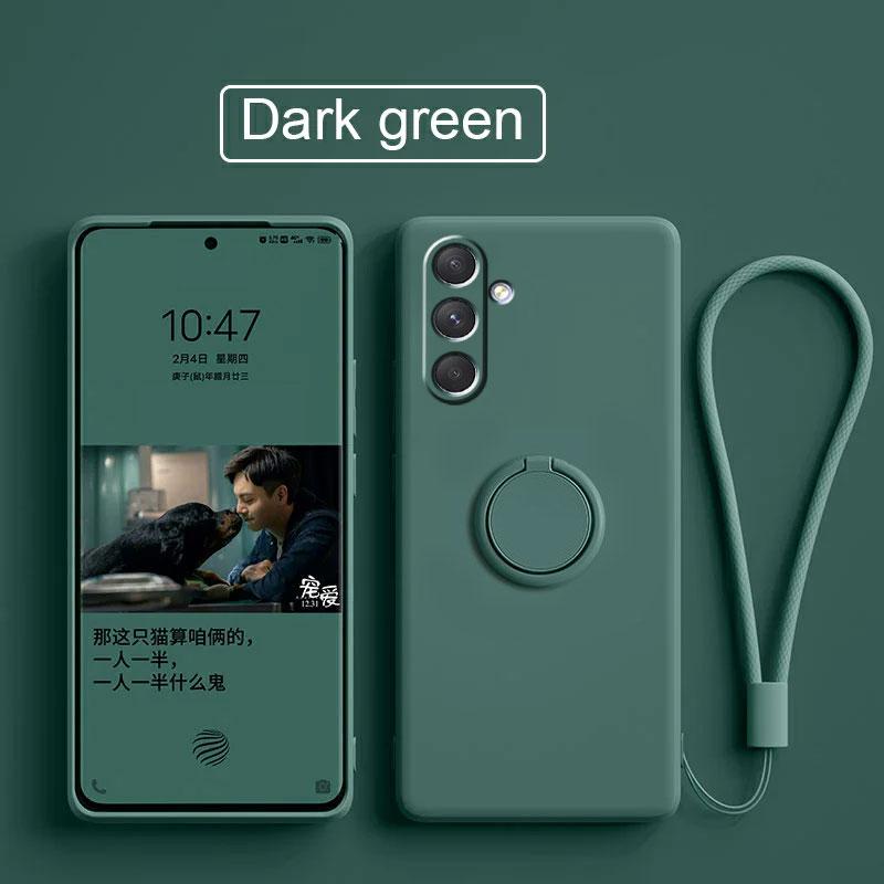 Case for Samsung Galaxy A54 5G Liquid Silicone Ring Holder Soft Phone Cover for Samsung Galaxy A54 5G Shockproof Back Fundas