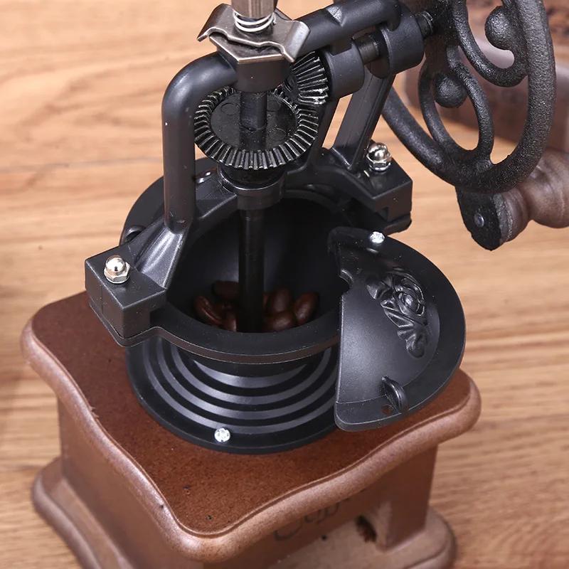 Ручные кофемолки для кофейных зерен Винтажная ручная кофемашина Big Wheel Чугунный винтажный шейкер для помола кофейных зерен