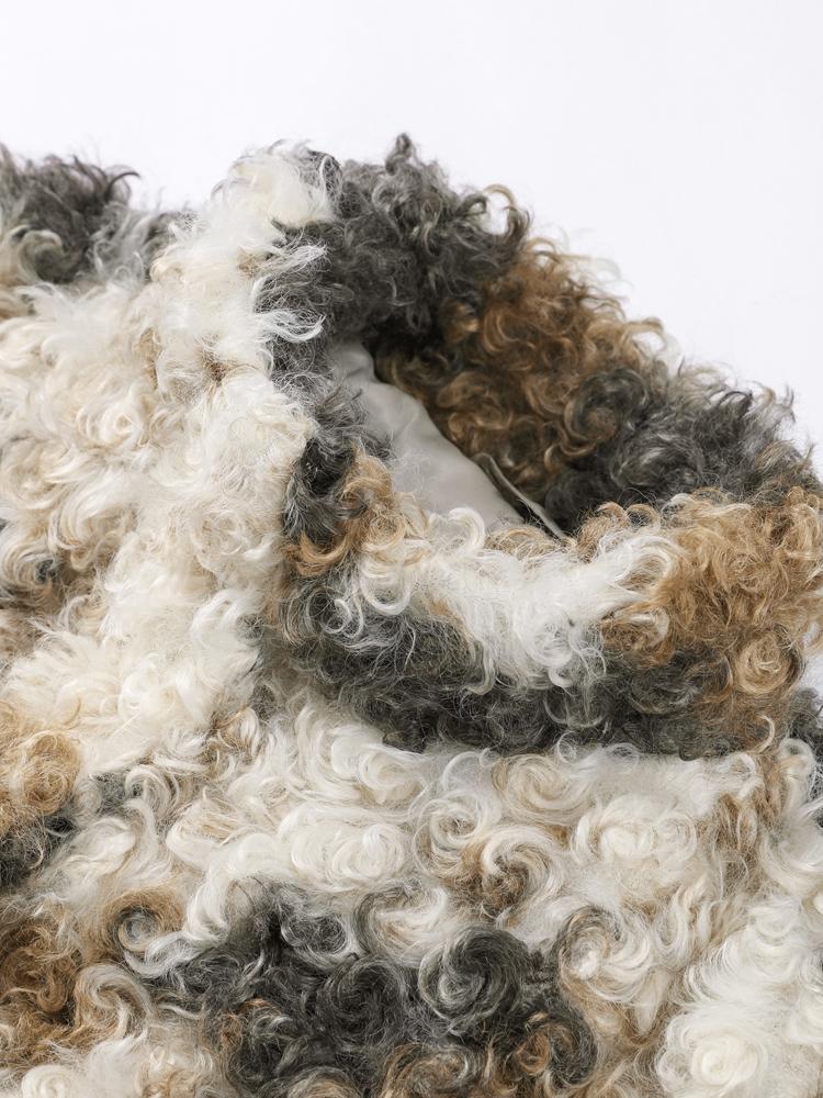 Искусственная куртка из плюшевого меха ягненка женская смешанного цвета, модная повседневная женская меховая короткая куртка, новые топы на осень и зиму