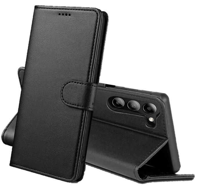 Coque pour Samsung Galaxy S25 - Portefeuille Noir Rabat Clapet Aimanté Rangement Cartes Phonillico®