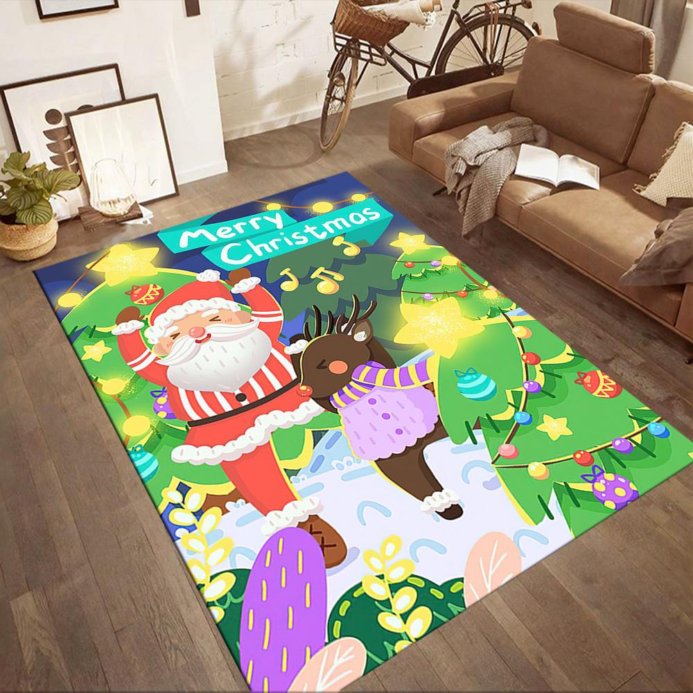 Christmas 1 Area Rug Perfect for Living Rooms Game Room Kitchen Bedrooms Antislip Carpet Anime Office Decor