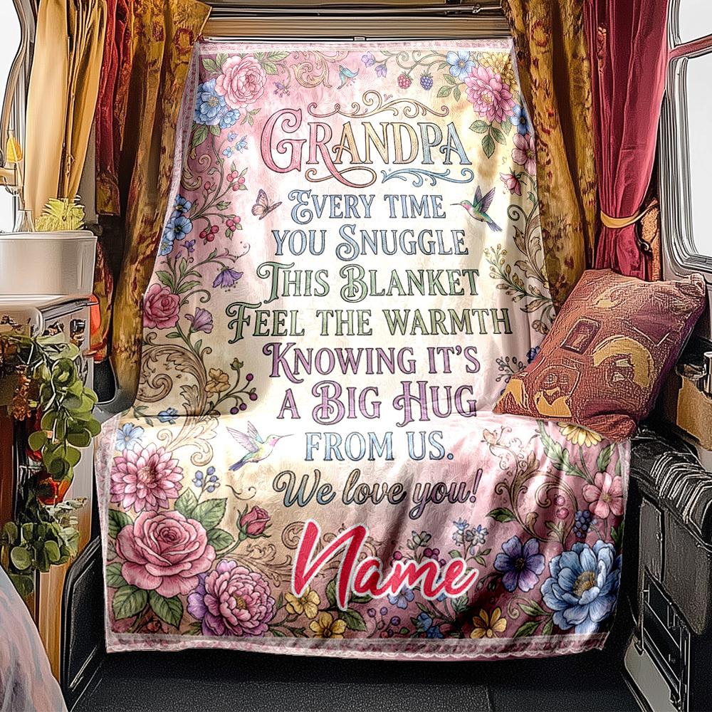 Grandpa'S Cosmic Love Blanket Warmthful Decor Great For Sofa Couch Office Bed Picnics Four Seasons Multipurpose Digital Print Birthday Christmas Gift