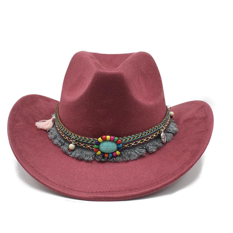 Замшевая шляпа Jazz Hat Western Cowboy Hat Men's British Gentleman's Top Hat Big Brim Outdoor Sun Hat