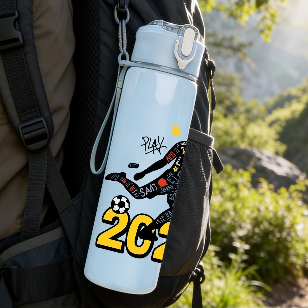 1PC Basketball Player 2026 Pattern 750ml Color Plastic Sports Water Bottle Leakproof Flip Straw Lid Suitable for Sports Office Home Use