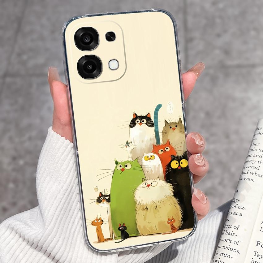 Для Oppo A6 Pro A6x A5x K13 Realme 15X C85 V70 V70s CT 7 7T 8 Чехлы для телефонов Красивые узоры Сакура Бабочки Корпус Мягкий силикон ТПУ Прозрачный корпус