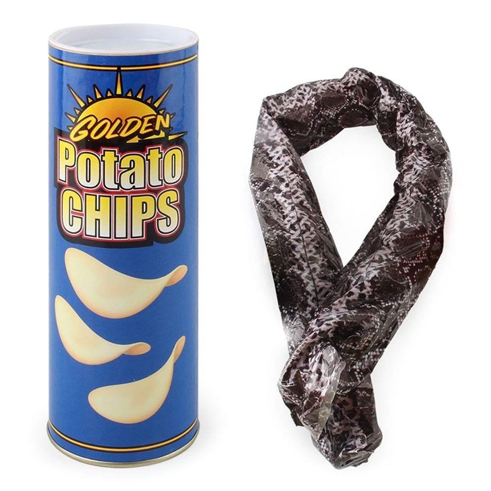 Fun Toys April's Fool Day Snake Tricks Chips Cans Snake Novelty Funny Toy Magic Potato Chips Cans