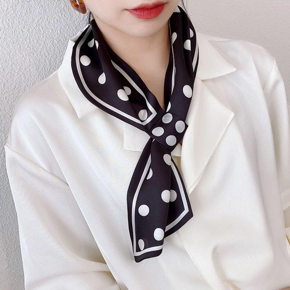 Sunscreen Silk Scarf Thin Bib Neck Cover Fashion Neckerchief Spring Autumn