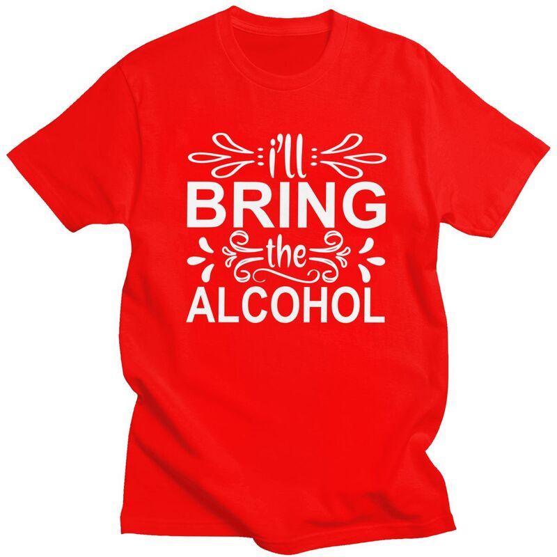 Мужская футболка с надписью 'Custom Handsome Ill Bring The Alcohol', хлопковая, с коротким рукавом, повседневная, модная