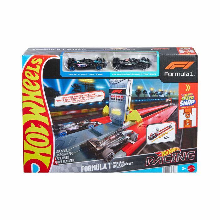 Coffret de circuit miniature - HOT WHEELS - JKM88 - Double Piste F1 - Panneau lumineux - 2 véhicules F1 inclus - Dès 4 ans
