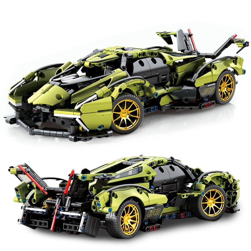 1039 шт. Технический 1:14 V12 Lamborghinied Vision Gran Turismo, строительные блоки, скоростной автомобиль, MOC, кирпичи, игрушки, подарки для детей, мальчиков