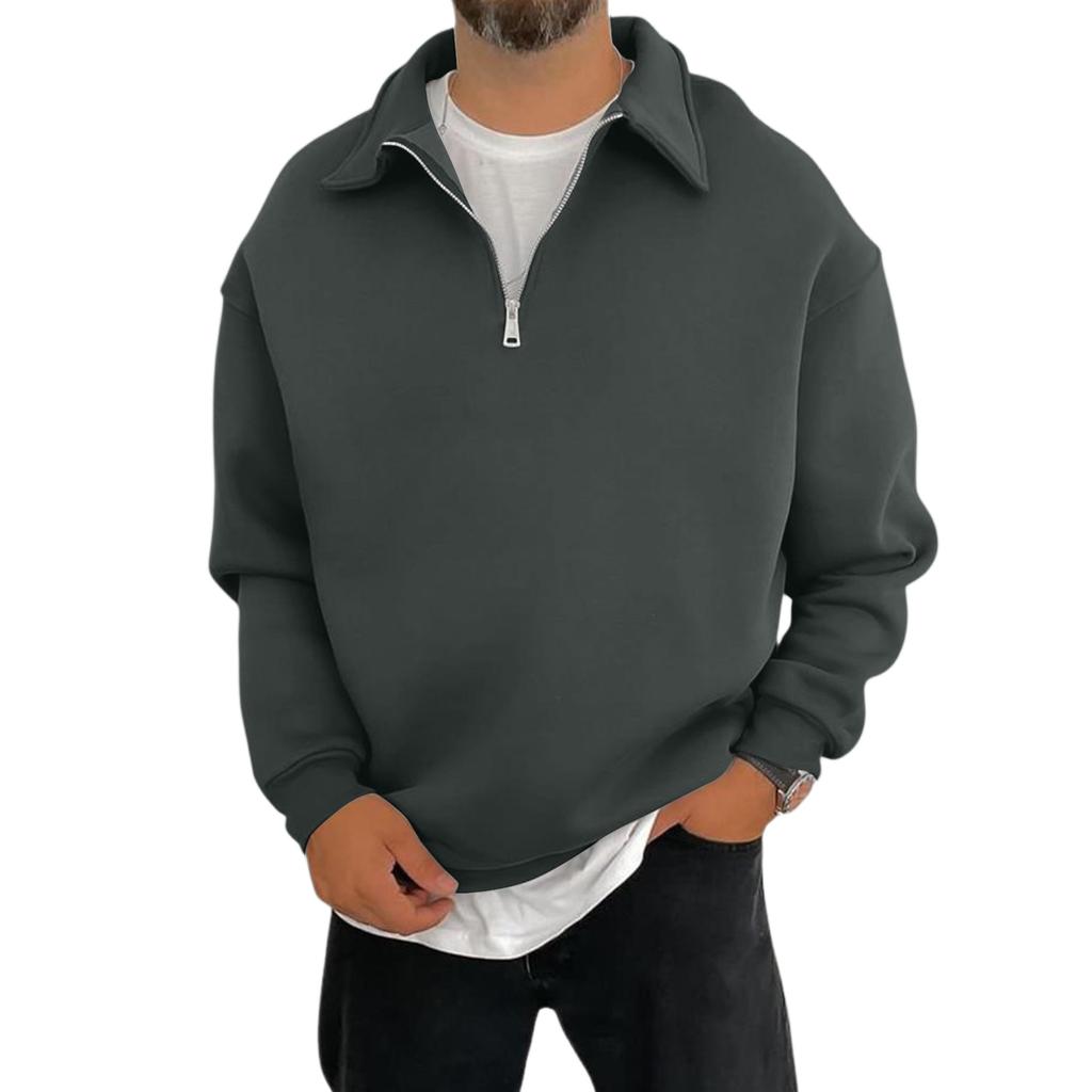 Мужская повседневная рубашка свободного кроя с воротником и длинными рукавами