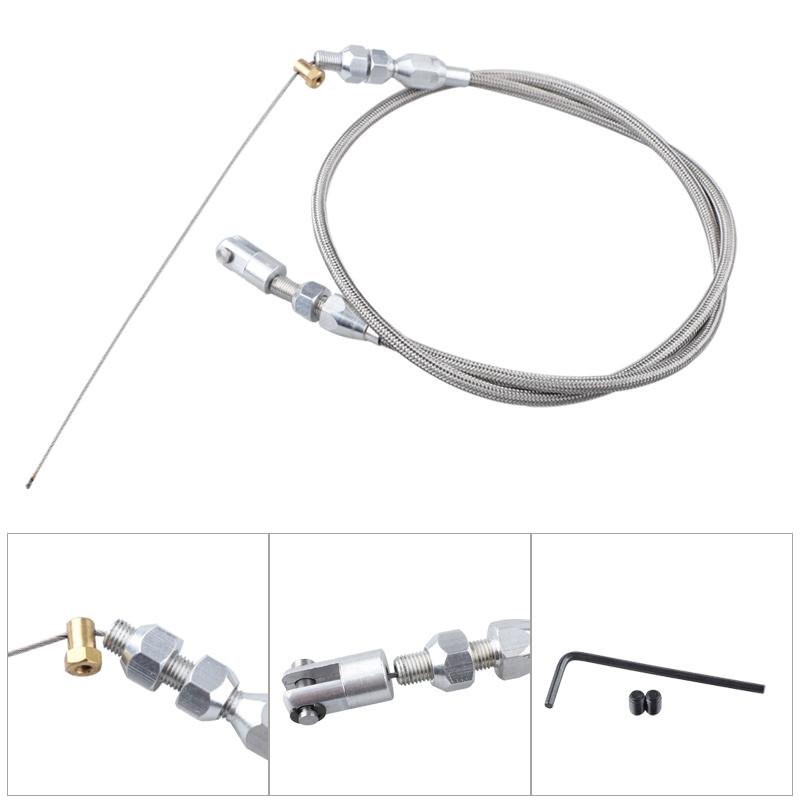 36" Throttle Gas Cable Kit Stainless Steel Braided For 97-07 Chevrolet/Chevy LS1 Engine 4.8L 5.3L 5.7L 6.0L Silver