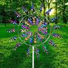 Metal Windmill Garden Spinner Reflective Paint Finish Kinetic Wind Spinners Weather-Resistant Outdoor Windmill Ornaments for Garden Lawn