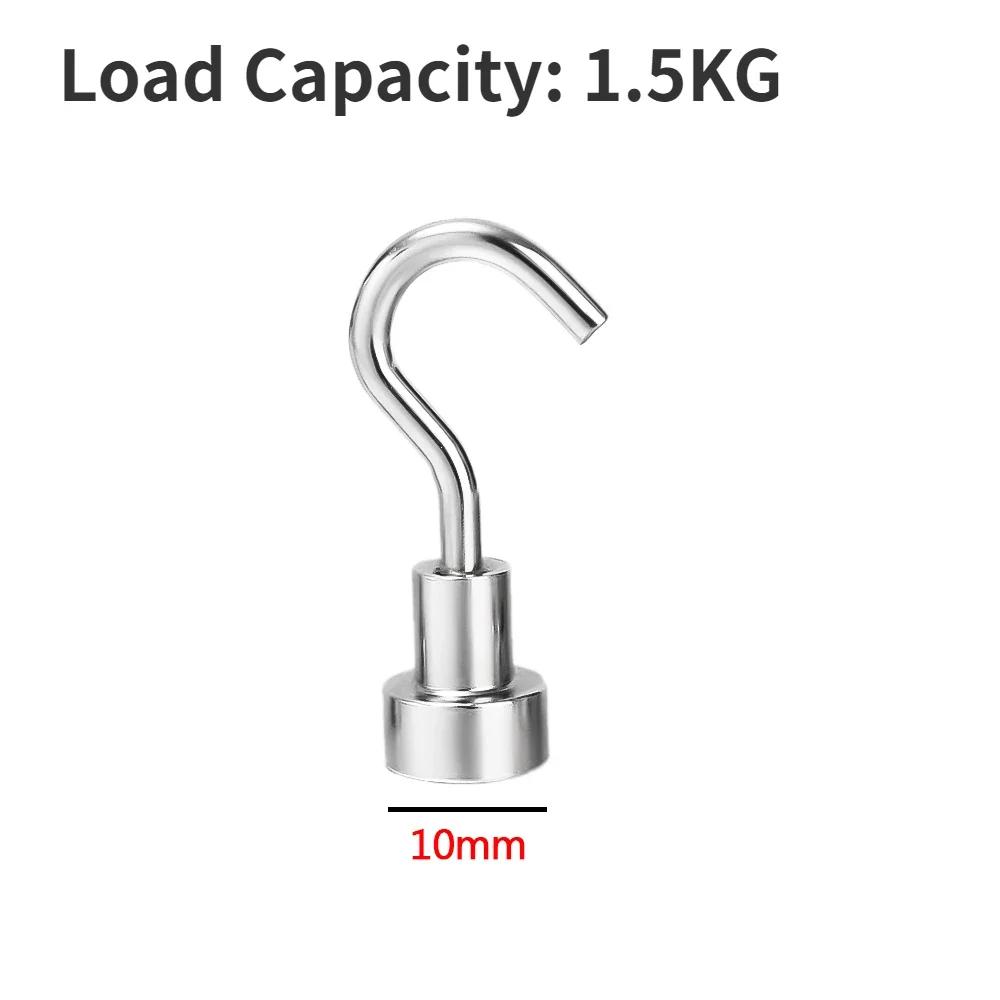 Сильные магнитные металлические крючки, настенный сверхпрочный магнитный крючок для дома, кухни, ванной, хранения ключей, чашек, вешалки