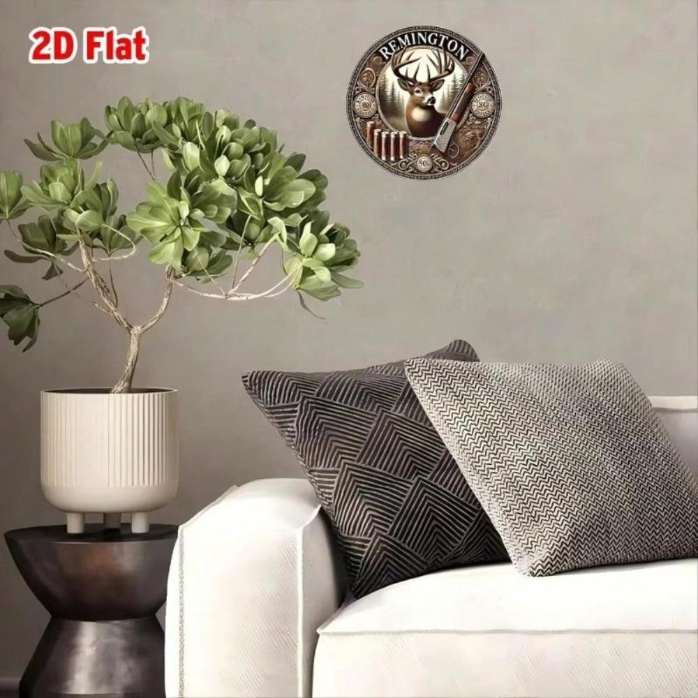 Винтажная металлическая табличка 8 дюймов Remington Classic Flat 2D Настенное искусство Декор для дома