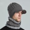 Hat Men's Winter Middle-Aged Men Knitted Hat Winter Earflaps