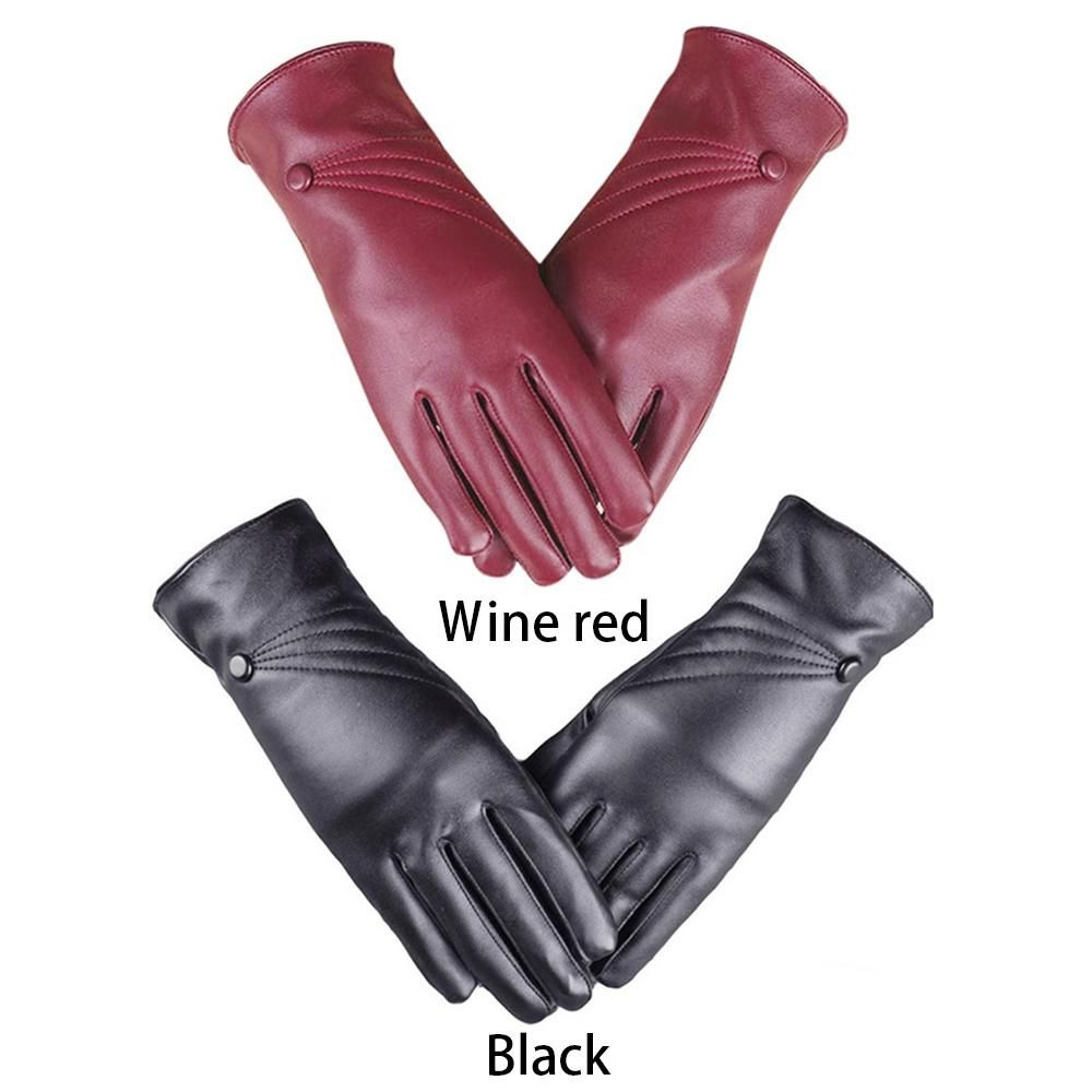 Зимние прохладные утолщенные теплые ветрозащитные перчатки для сенсорного экрана в стиле панк из искусственной кожи перчатки из кашемира