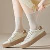 1/6 Pairs Autumn Women's Mid Calf Socks Comfortable and Breathable Solid Color Socks