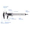 Цифровой штангенциркуль с очень большим ЖК-экраном для измерения глубины внутри и снаружи (Серебряный)