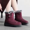 2025 Couple Cotton Shoes, Outdoor Boots, Medium High Top, Rabbit Plush, Snow Boots, Waterproof and Anti Slip Cotton Boots, Large Size
