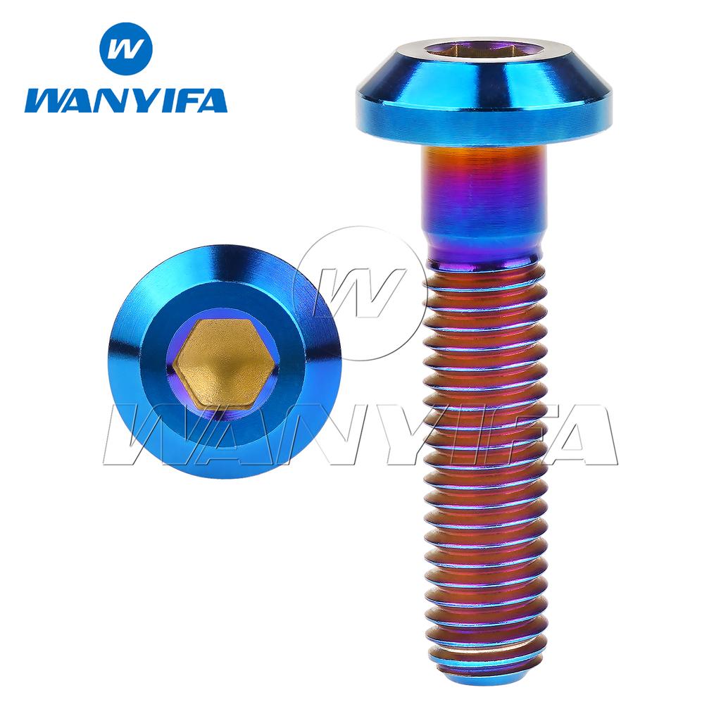Wanyifa Titanium Bolts M6 M8x12/15/20/25/30/35/40mm Thick Umbrella Head Hexagon  for Bicycle and Motorcycle Brake Disc 10/15pcs