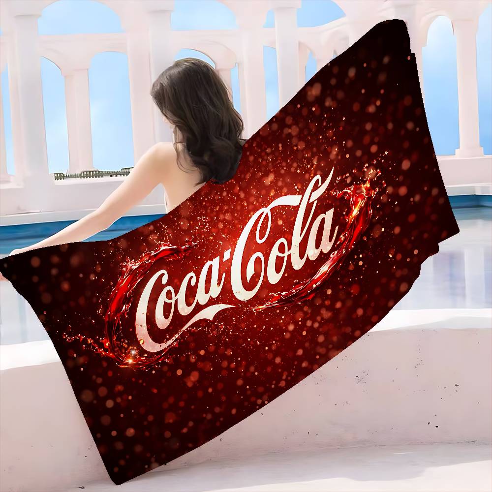 C-Coca C-cola Винтажный Логотип Микрофибра Печатное Пляжное Полотенце Альпинизм Йога Пляж Плавание Бег Впитывающее Мягкое Полотенце