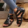 Fashion Shoes for Women 2025 Brand Back Zipper Women's Sandals Fashion Narrow Band Casual Sandal Swomen New Plus Size Solid Flat Sandals
