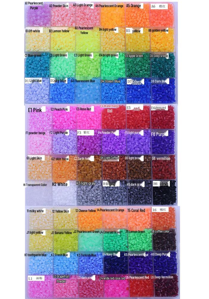 Набор разноцветных бусин Perler - 5 мм и 2,6 мм DIY Креативный 3D Образовательный Дополнительный набор