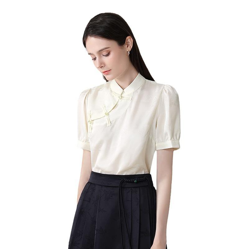 Новый костюм в китайском стиле для женщин, новая легкая роскошная летняя рубашка с короткими рукавами