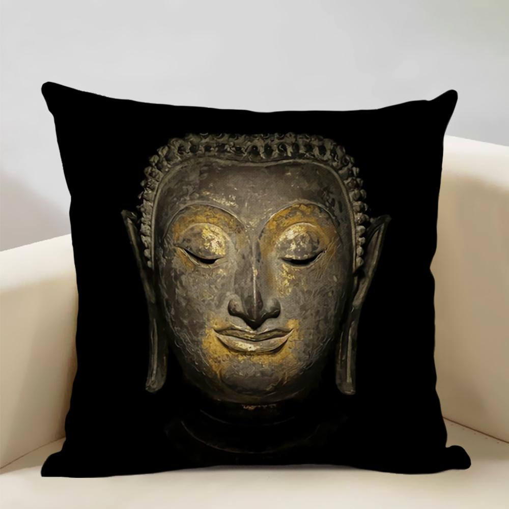 Home Decor Cushion Cover 45x45cm Pillowcase Decoration Buddhist Portrait Art Pattern Home Textile Pillow Cases