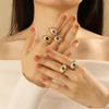 European & American Style Devil's Eye Resin Ring with Blue Eye – Adjustable for Index Finger
