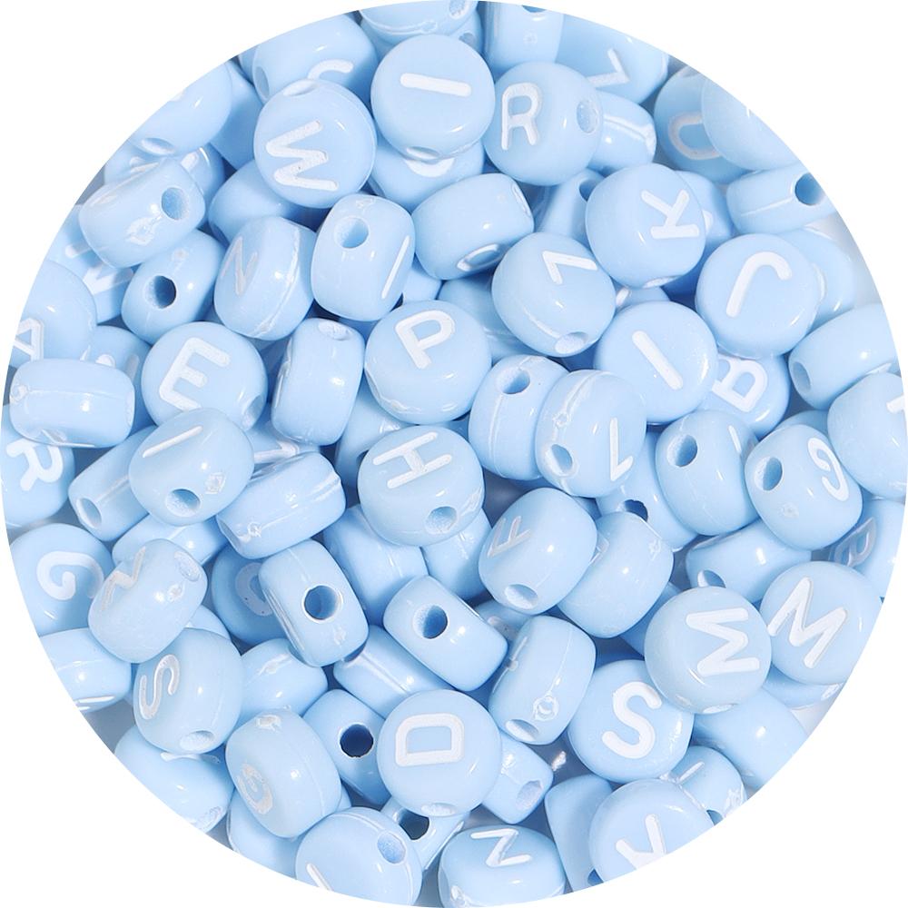 100Pcs 7mm Acrylic Alphabet Beads Colored Loose Spacer Flat Round Letter Beads For DIY Bracelet Earrings Accessories Wholesale