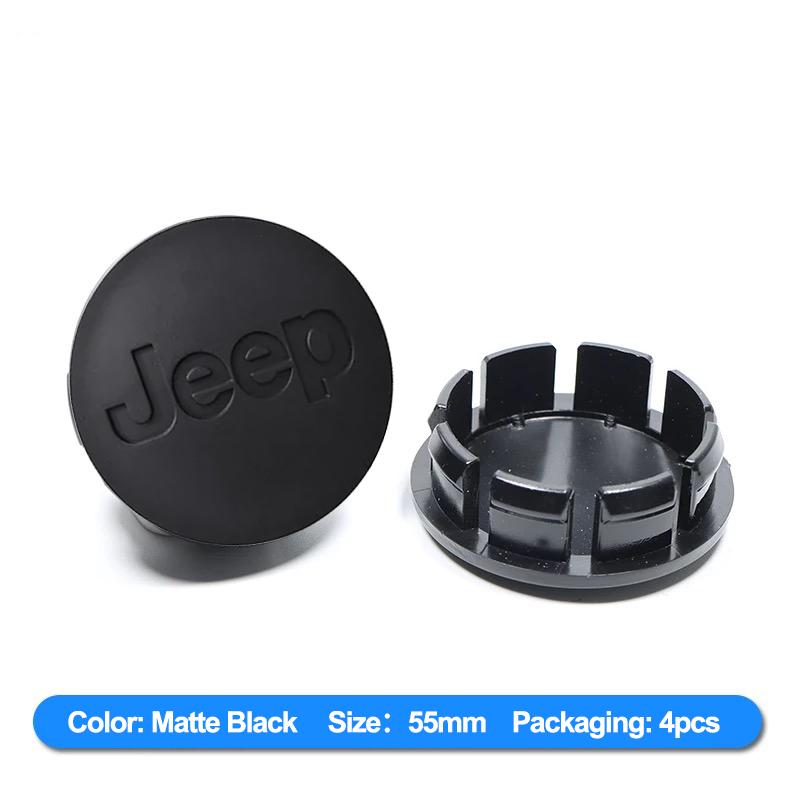 4Pcs 56mm Car Wheel Center Cover Stickers Hub Cap Sticker For Jeep Wrangler Grand Cherokee Avenger Compass Wagoneer Gladiator JL PSLVW1