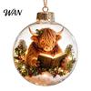 Festive Desktop Ornaments Light Up Christmas Ball Ornaments, Santa/Angel/Granny Reading Book Hanging Decoration, Glowing Clear with Warm LED for Xmas