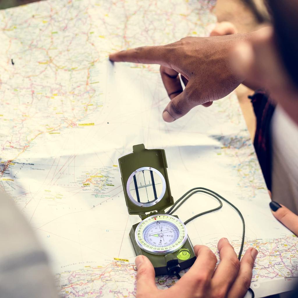 Военный линзовый прицельный компас для пеших прогулок, кемпинга, охоты на открытом воздухе, компас, тактический компас для выживания, компактный ручной компас с сумкой для переноски