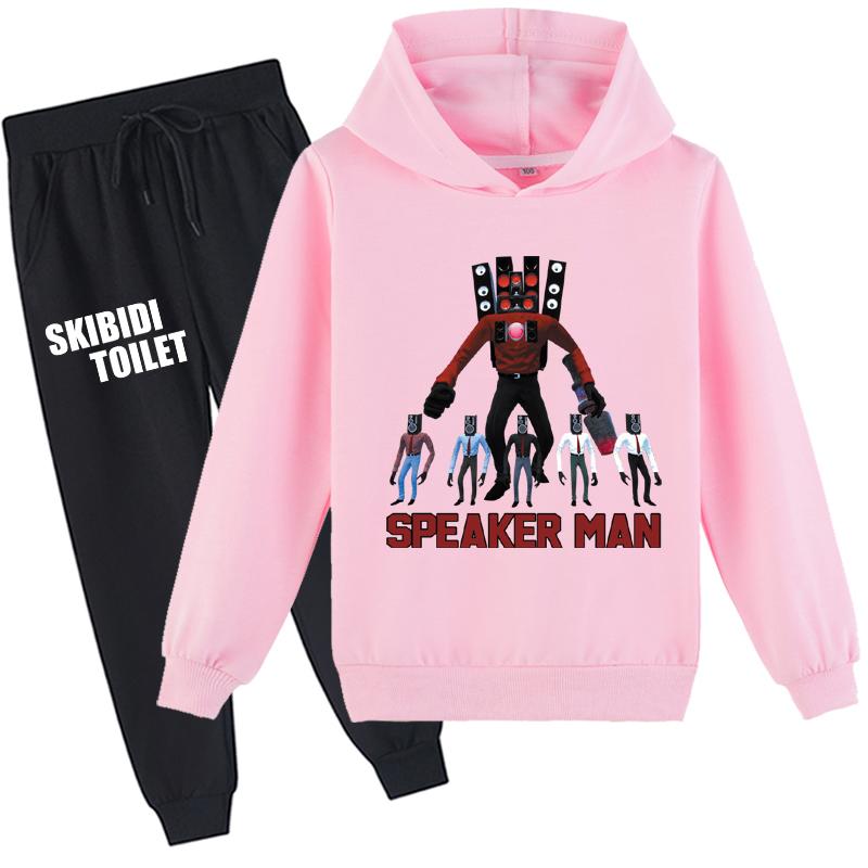 Детский комплект с 3D толстовкой Skibidi, пуловер для унитаза, спортивный костюм, детский свитер + брюки Спикермен