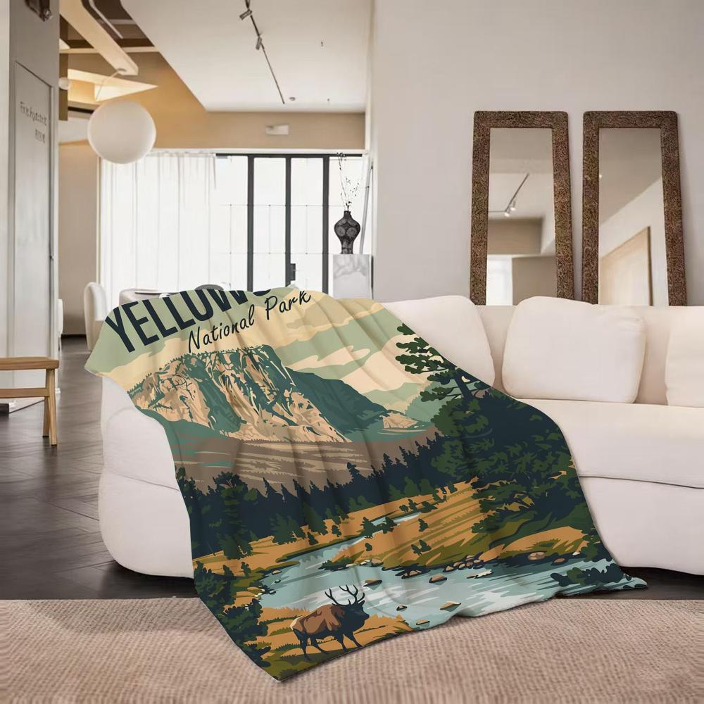 Series Y Yellowstone Throw Flannel Throw Blanket Suitable for Sofa Living Room Bedroom