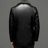 New Winter Men's Fur Collar Detachable Leather Jacket Thickened Lapel Leather Jacket for Men