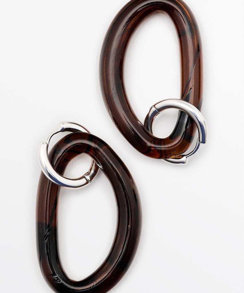 Стеклянные серьги-кольца Massimo Dutti