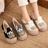 Ethnic Style Women's Flats Retro Cotton Linen Round Toe Handmade Embroidered Cloth Shoes