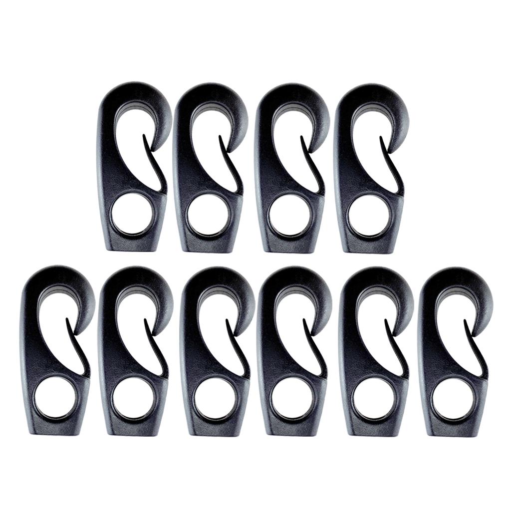 Shock Cord Nylon Hooks Heavy Duty 55mm Kayak Bungee Hook Plastic Cord Holder for Canoe Camping 7