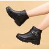 Fashion Winter Women Leather Ankle Boots Female Thick Plush Warm Snow Boots Mother Waterproof Non-slip Booties Botas De Mujer