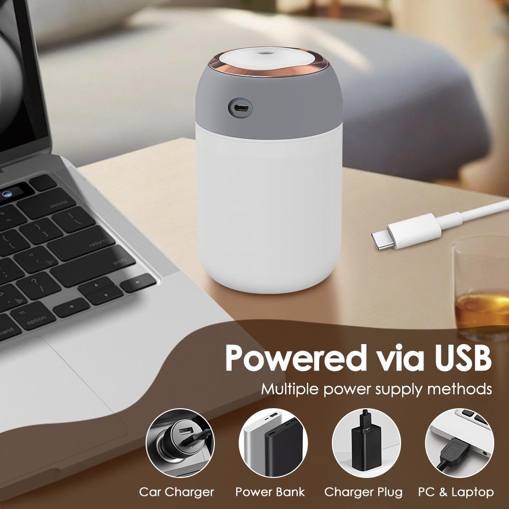 320 мл USB увлажнитель воздуха портативная светодиодная лампа мини распылитель диффузор очиститель для автомобиля ароматизатор анионный генератор тумана со светодиодной ночной подсветкой