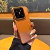 Роскошный однотонный матовый чехол из кожи двух цветов для Xiaomi 15 14 13 Pro с металлической защитой объектива и гибридной противоударной накладкой