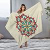 Bohemian mandala pattern Flannel printed blanket suitable for all seasons suitable for living room office sofa and travel