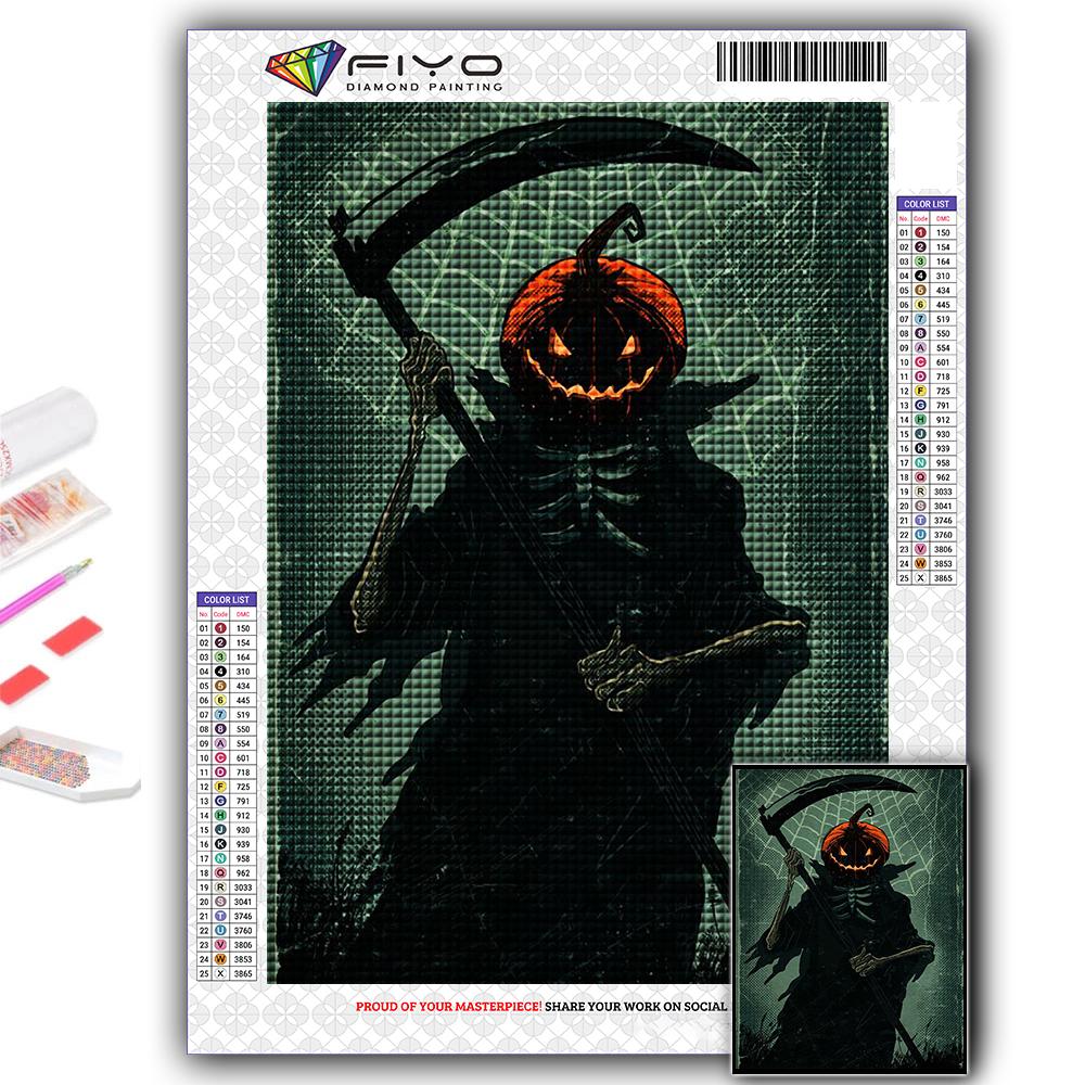 5D Алмазная картина Хэллоуин Страшная голова тыквы Человек DIY Алмазная вышивка Горный хрусталь Украшение дома