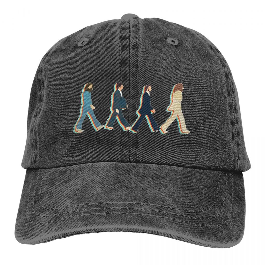 Retro The Beatle Walking Road Baseball Cap Unisex Style Distressed Denim Snapback Cap Outdoor Summer Unstructured Soft Hats Cap